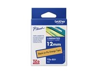Čierna alebo fluorescenčná oranžová - Rolka (1,2 cm x 5 m) 1 kazeta/y laminovacia páska - pre Brother PT-D210, D600, H110; P-Touch PT-1005, 1010, D21…