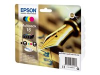EPSON 4-balíček - čierna, žltá, azúrová, purpurová - originálna - blistr s RF / akustickým alarmom - atramentová cartridge - pre WorkForce WF-2010, 2…