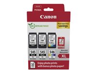 CANON 3-balení - černá, barva (azurová, purpurová, žlutá) - originální - inkoustová kazeta/sada papíru - pro P/N: 0727C068, 727C076 8286B015