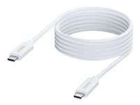 USB kábel - USB-C (M) do USB-C (M) - USB 3.1 Gen 1 - 3 A - 4 m - biela