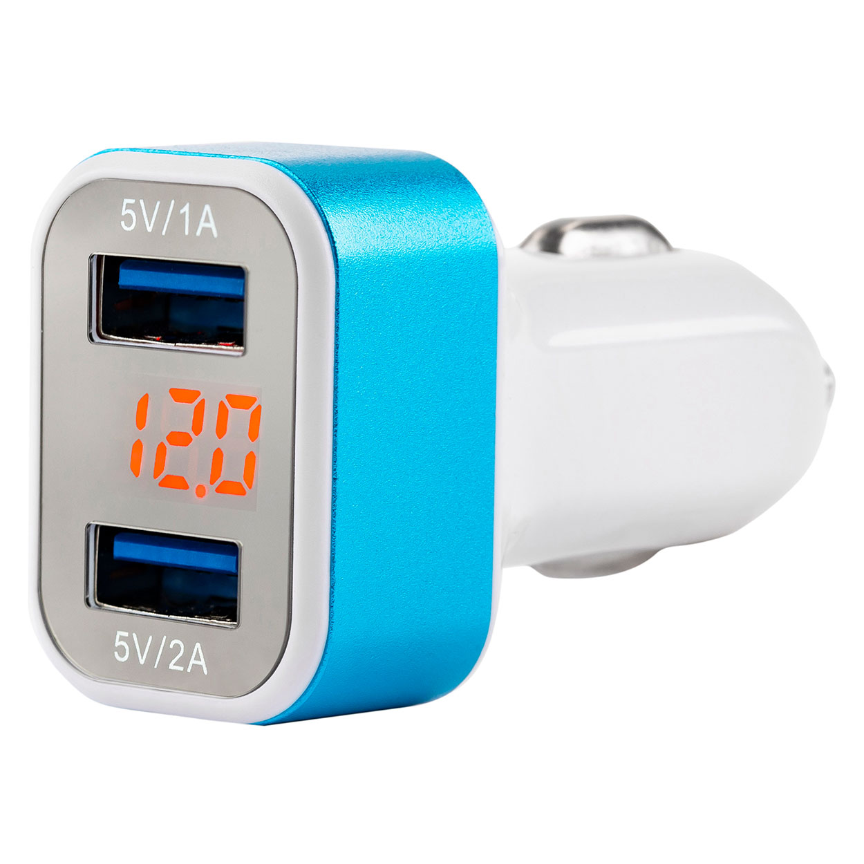 Nabíjačka do auta 2x USB + voltmeter TEST-04 AMiO-01028