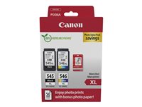 CANON 2-balení - Vysoká výtěžnost - černá, barva (azurová, purpurová, žlutá) - originální - závěsný box - inkoustová kazeta/sada papíru - pro PIXMA T…