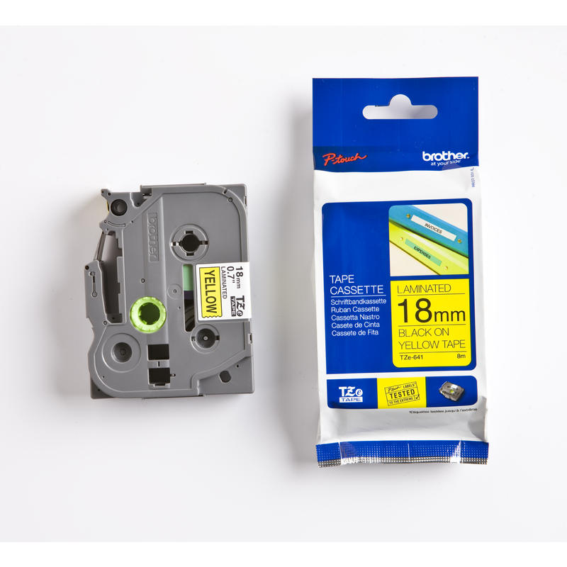 páska BROTHER TZ641 čierne písmo, žltá páska Tape (18mm) TZE641