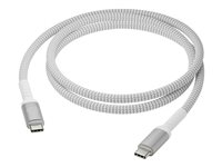 USB kábel - USB-C (M) do USB-C (M) - 1,2 m - priechod napájania 100 W, pletený, 100 % recyklovaný plast
