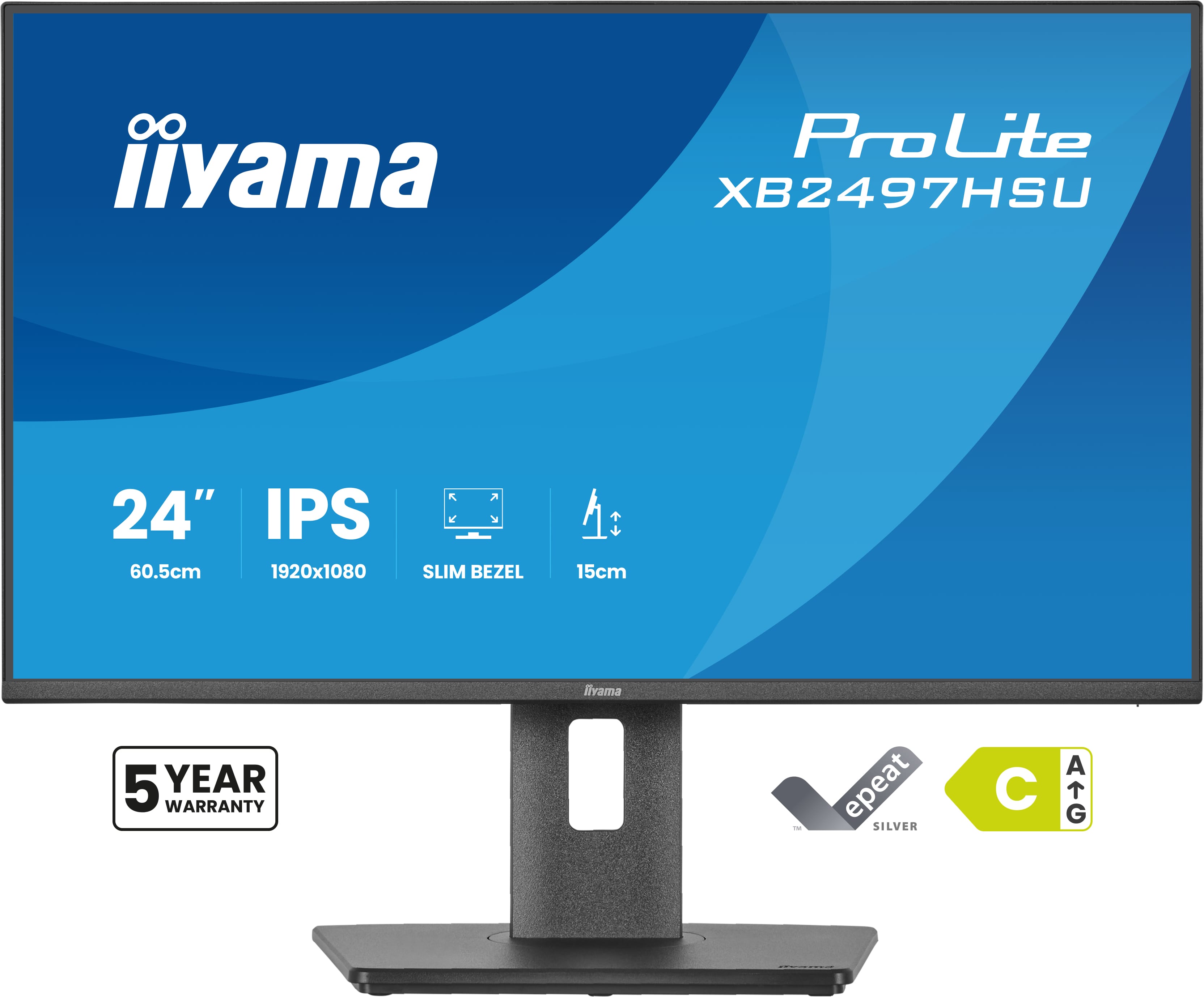 iiyama ProLite XB2497HSU-B1 - LED monitor - 24" (23,8" zobraziteľný) - 1920 x 1080 Full HD (1080p) @ 120 Hz - IPS - 350 cd/m² - 1500:1 - 4 ms - HDMI,…