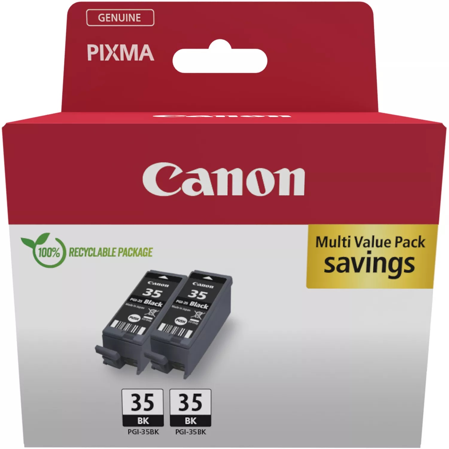 CANON 2-balení - 9.3 ml - černá - originální - závěsný box - inkoustový zásobník - pro PIXMA iP100 with battery, iP110, iP110w, TR150 with Battery Pa…