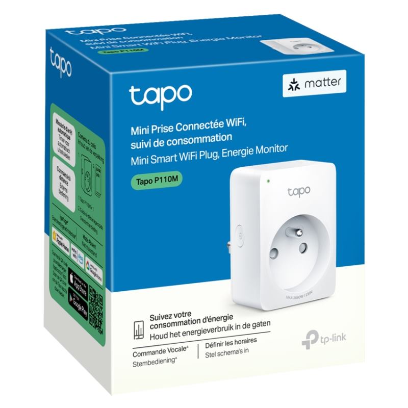 TP Link Inteligentní zásuvka - bezdrátový - 802.11b/g/n, Bluetooth - 2.4 Ghz TAPO P110M