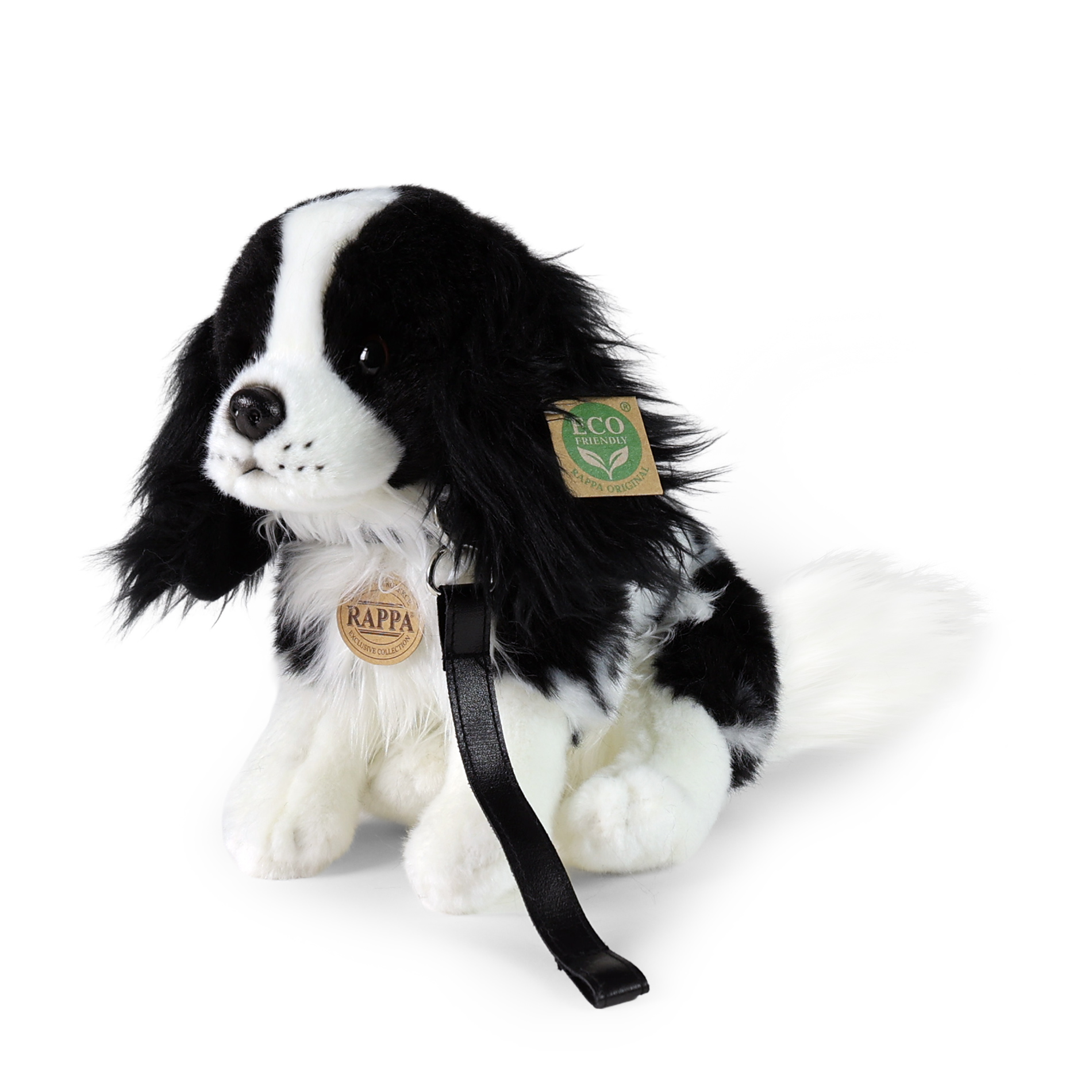 Plyšový pes King Charles španiel s vodítkom 27 cm ECO-FRIENDLY