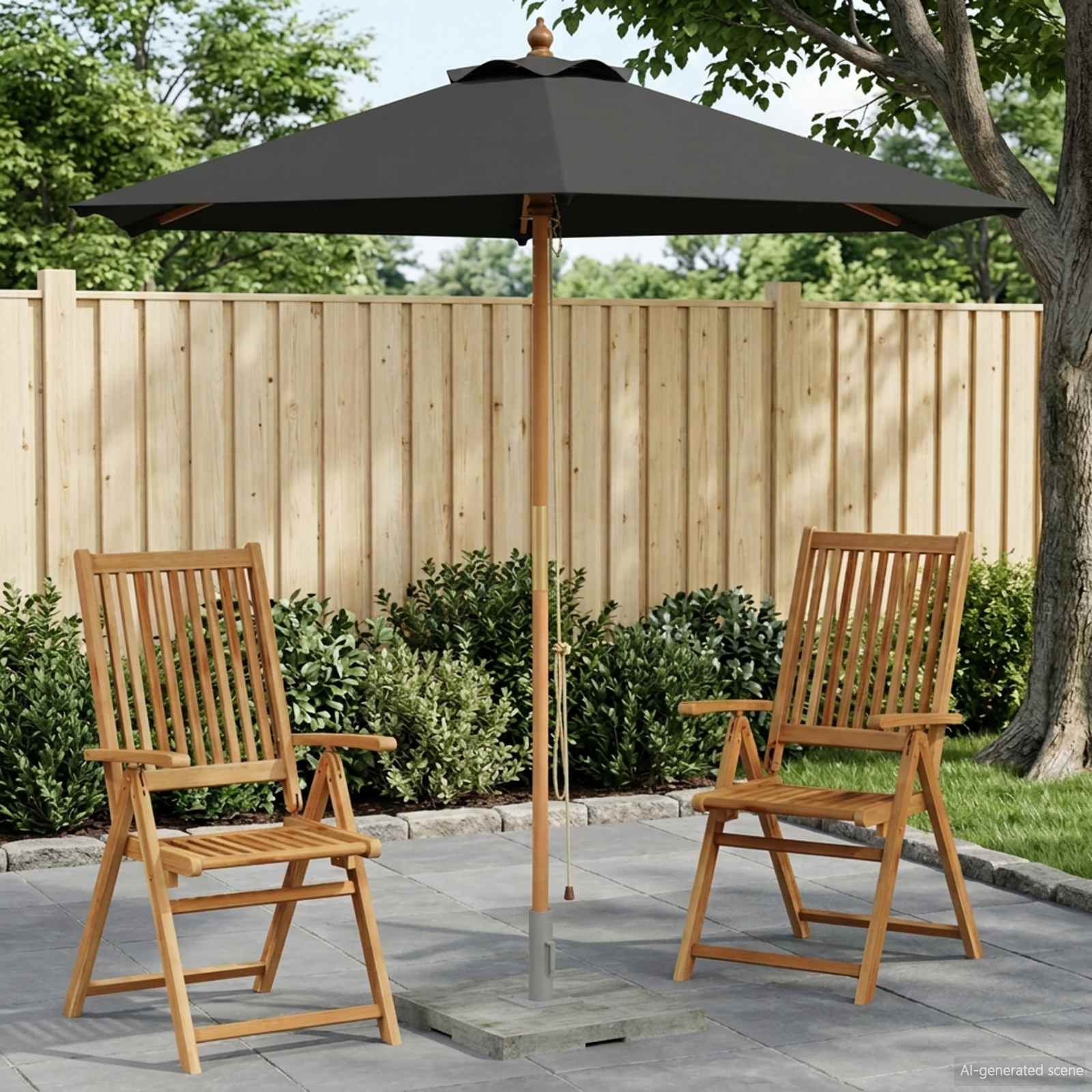 vidaXL Záhradný slnečník Ø 270 x 248 cm Masívne eukalyptové drevo