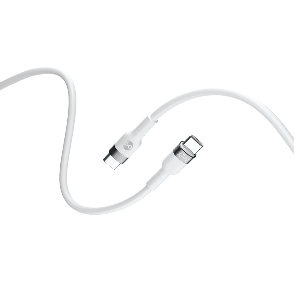 Večne flexibilný kábel USB-C - USB-C 2,0 m 60W biely