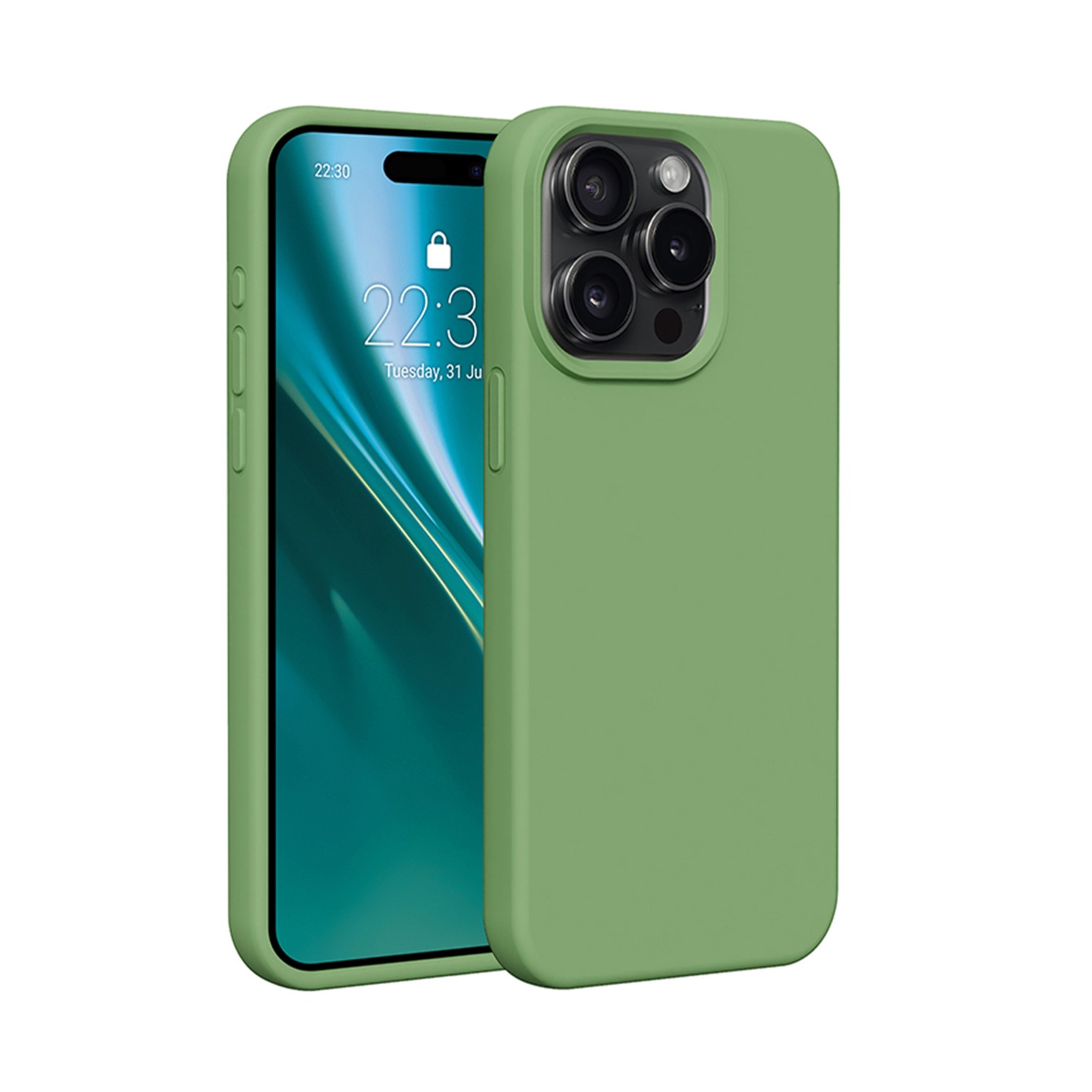 Etteri Silikónové puzdro pre iPhone 15 Pro Max 6,7" svetlozelená