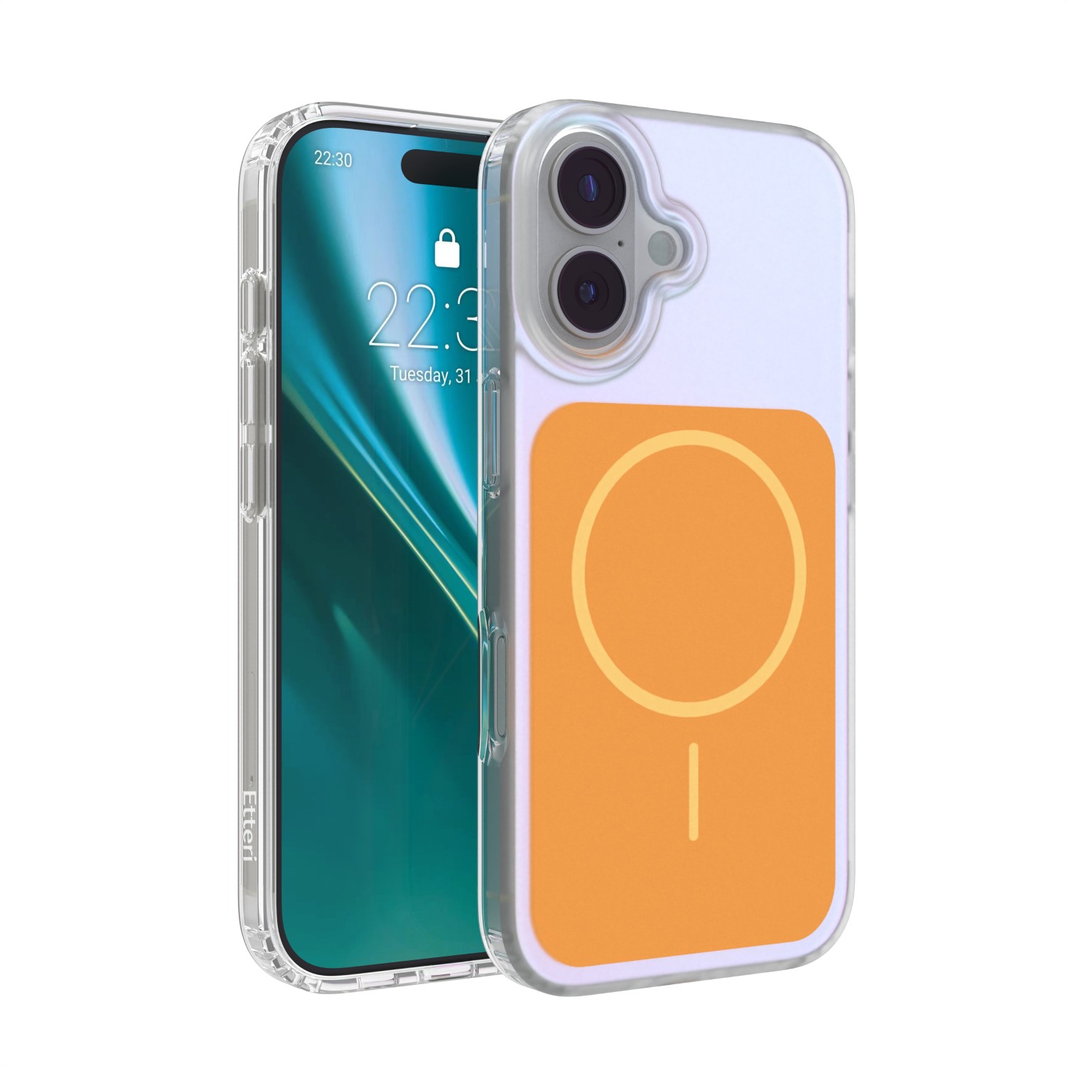 Puzdro Etteri Hidden Pearl pre iPhone 17 6,3" oranžové
