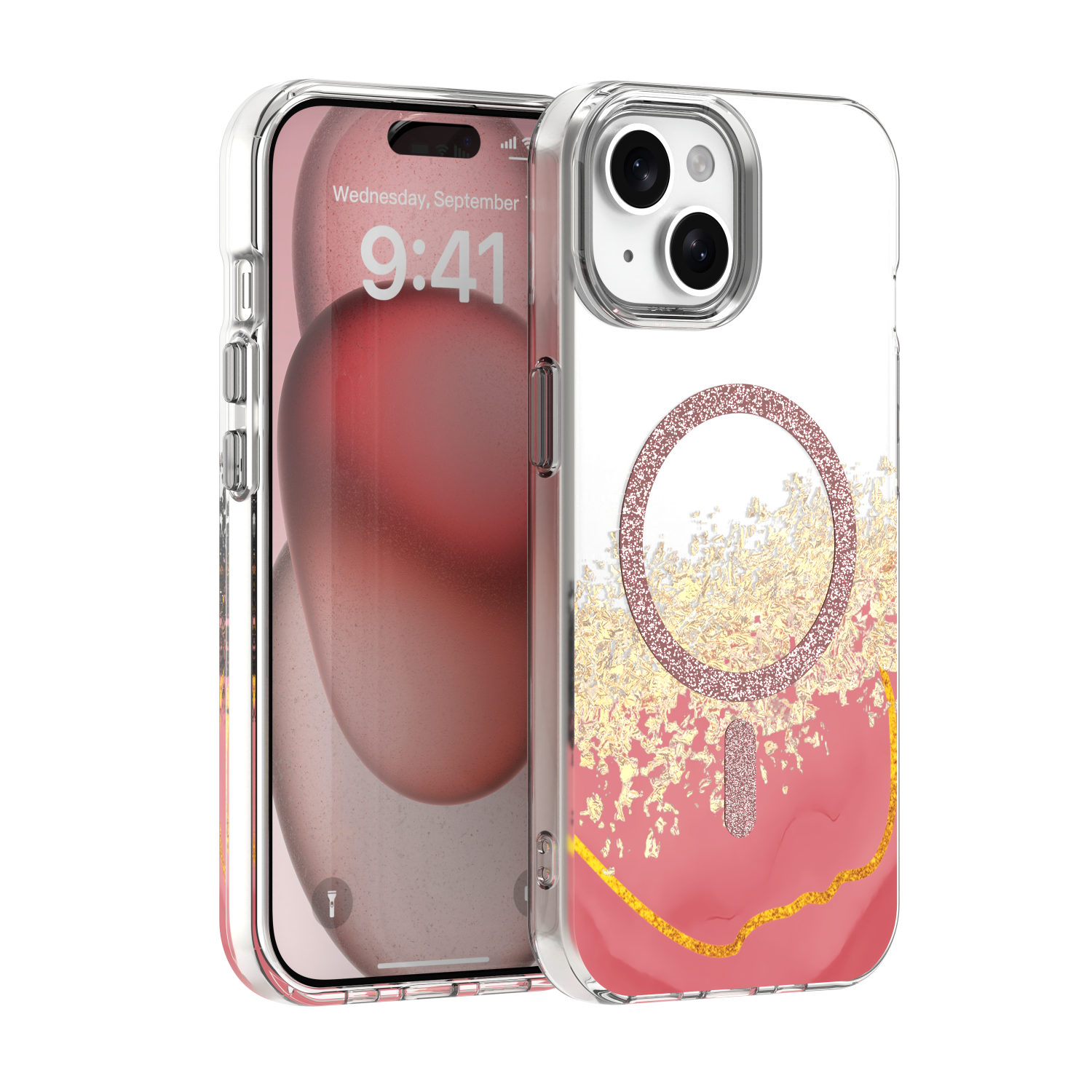 TFO Puzdro Epoxy Mag pre iPhone 13 / 14 6,1" ružové