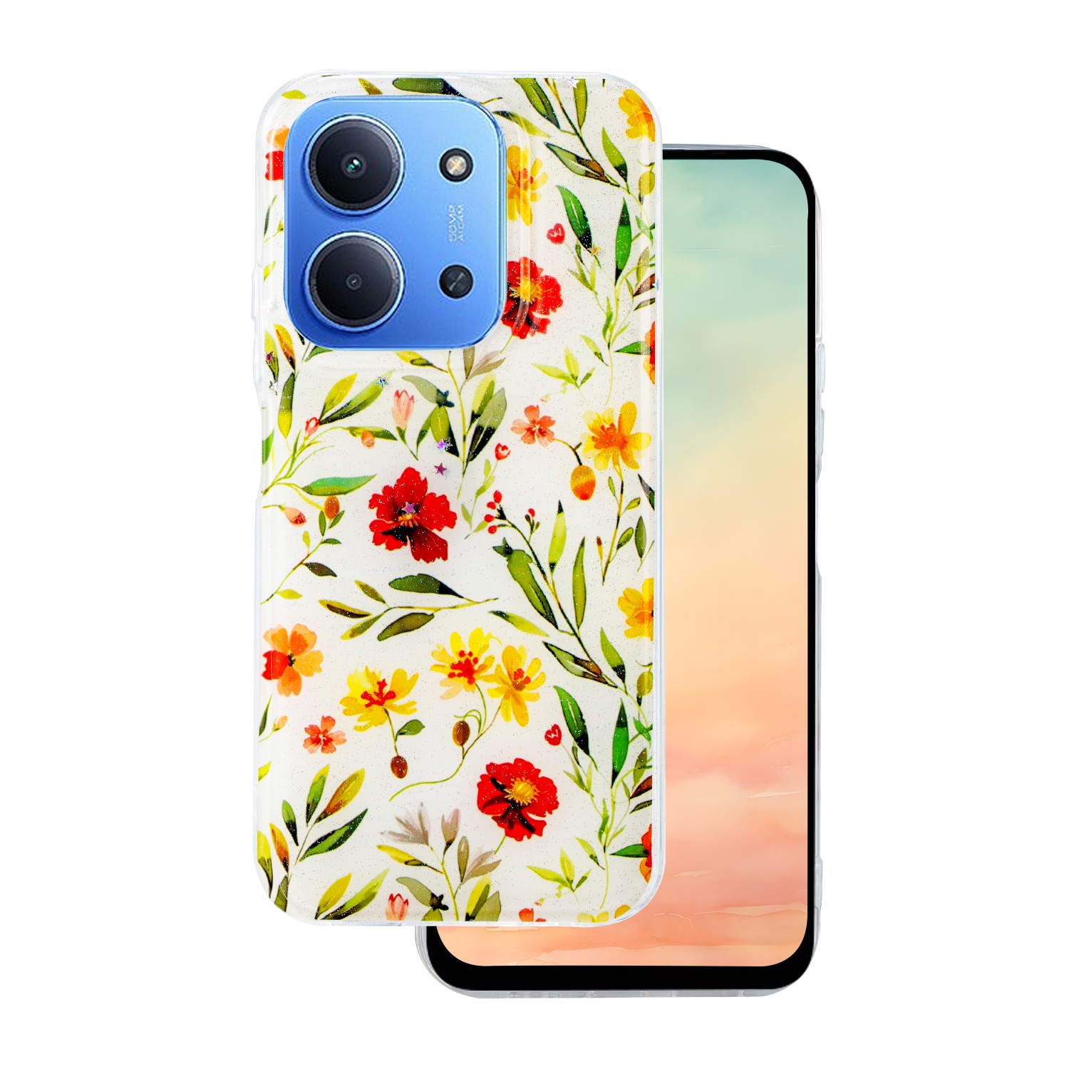 TFO Puzdro Glow Glam pre Xiaomi Redmi 15C 4G EU / 15C 5G EU (173,16 x 81,06 x 8,2 mm) biele
