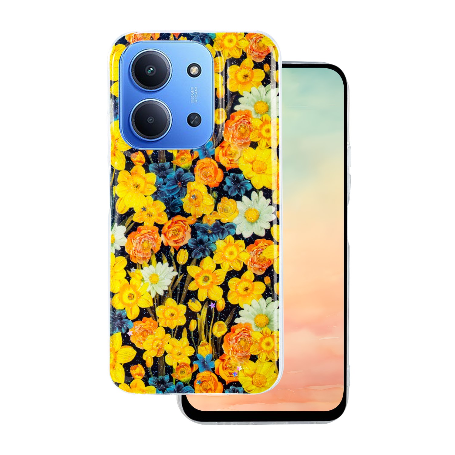 TFO Puzdro Glow Glam pre Xiaomi Redmi 15 4G EU / 15 5G EU (171,08 x 82,05 x 8,55) oranžová