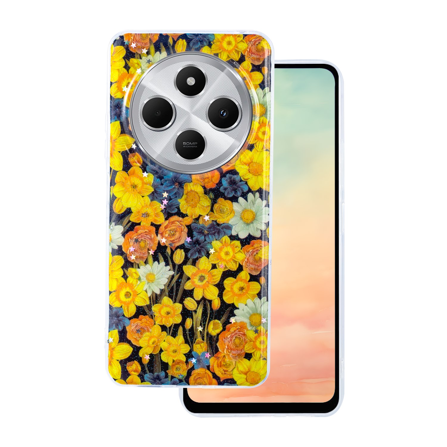 TFO Glow Glam puzdro pre Xiaomi Redmi A5 Global (173,45 x 79,35 x 8,45) oranžová