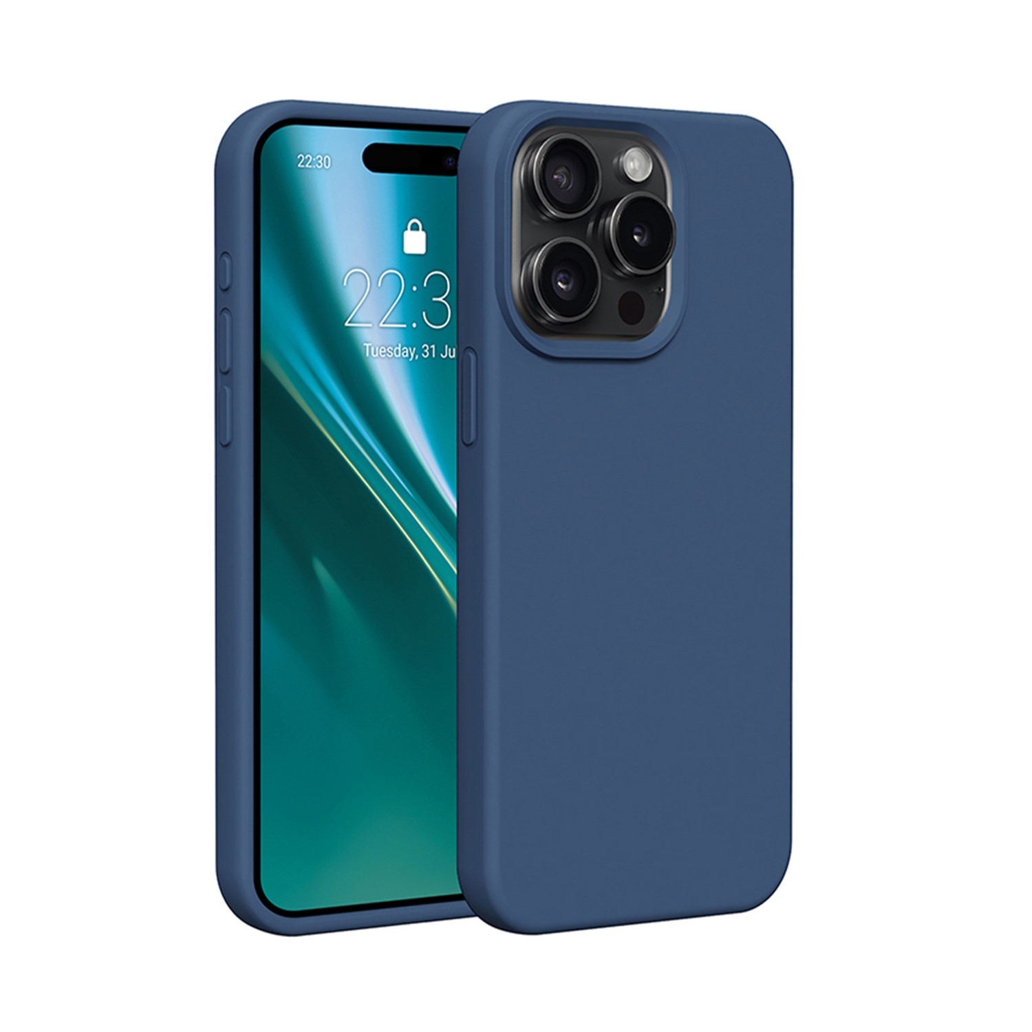 Puzdro Etteri Silikónové pre iPhone 15 Pro Max 6,7" tmavomodrá