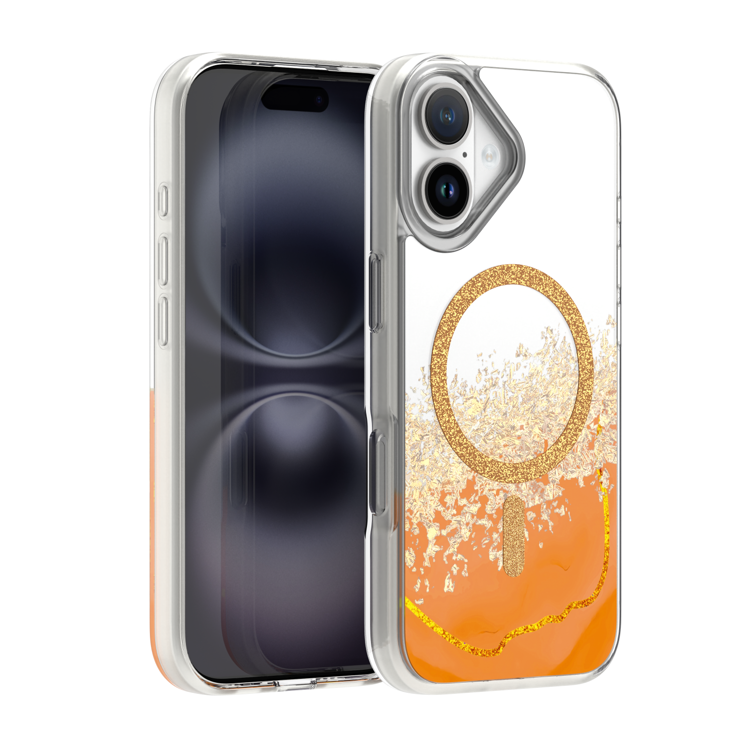 TFO Puzdro Epoxy Mag pre iPhone 16 6,1" oranžová