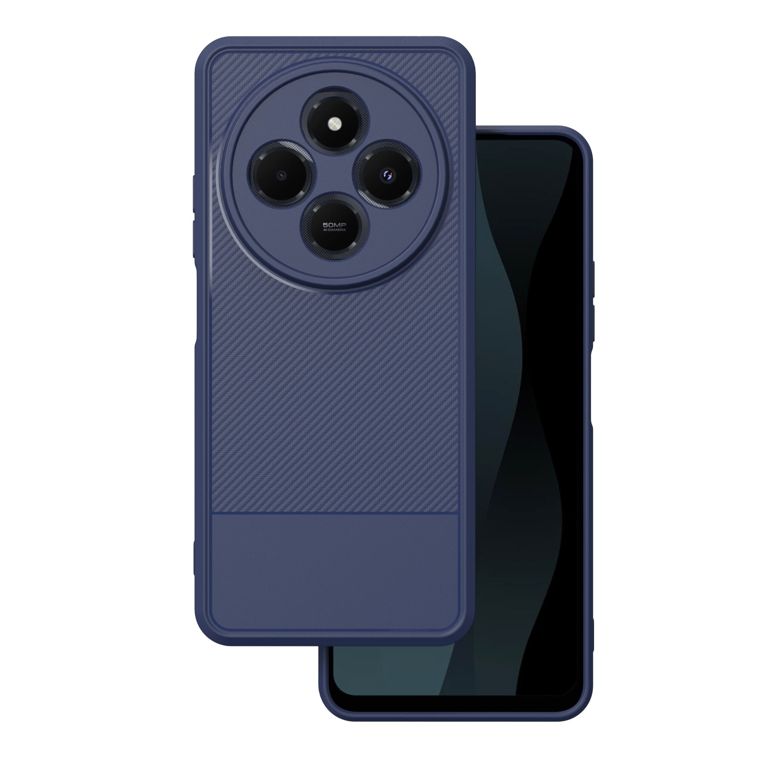 TFO Puzdro Simple Carbon pre Xiaomi Redmi 14C 4G/ 14C 5G / POCO C75 / Redmi 17C 4G modré