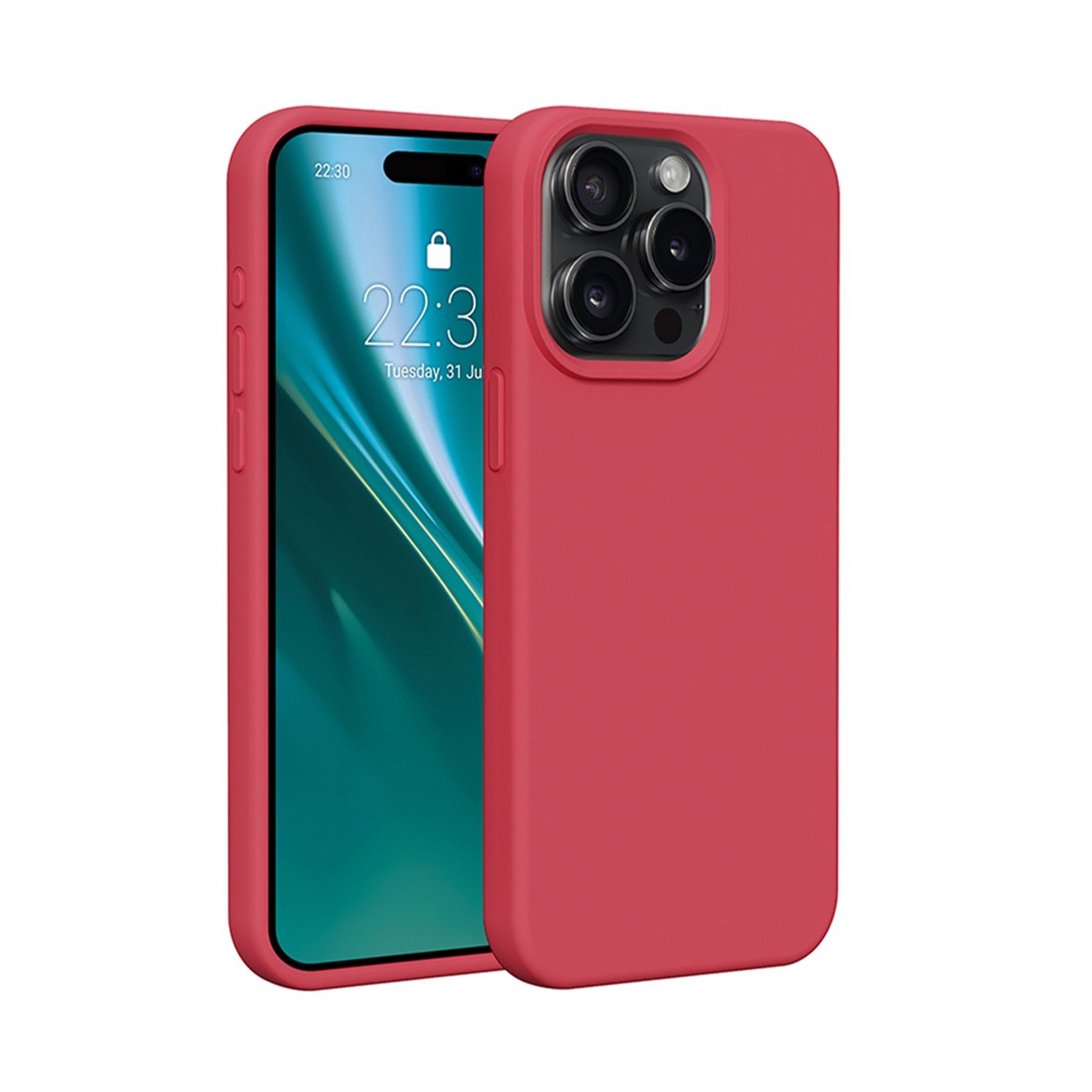 Etteri Silikónové puzdro pre iPhone 15 Pro Max 6,7" malinové
