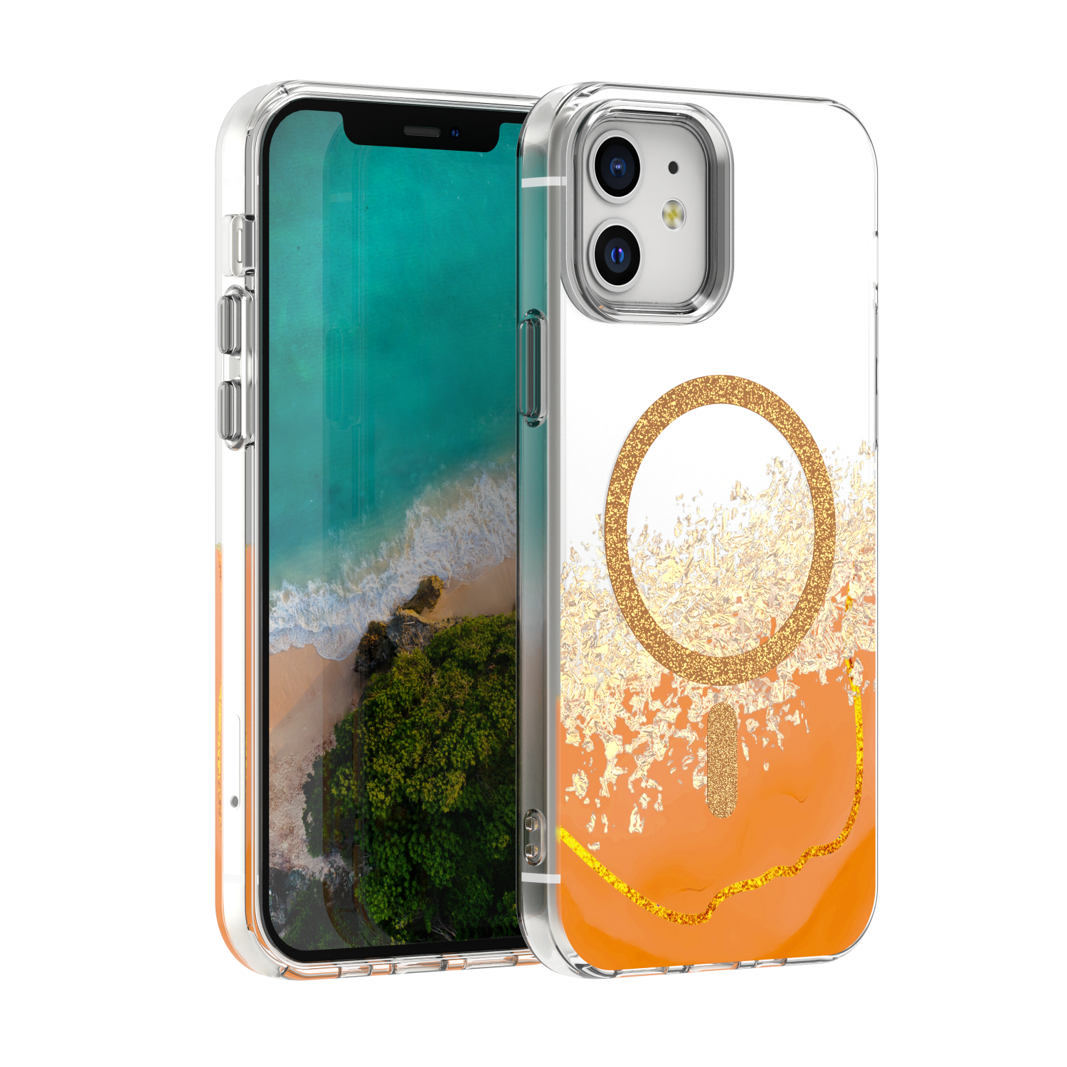 TFO Epoxy Mag puzdro pre iPhone 12 / 12 Pro 6,1" oranžové