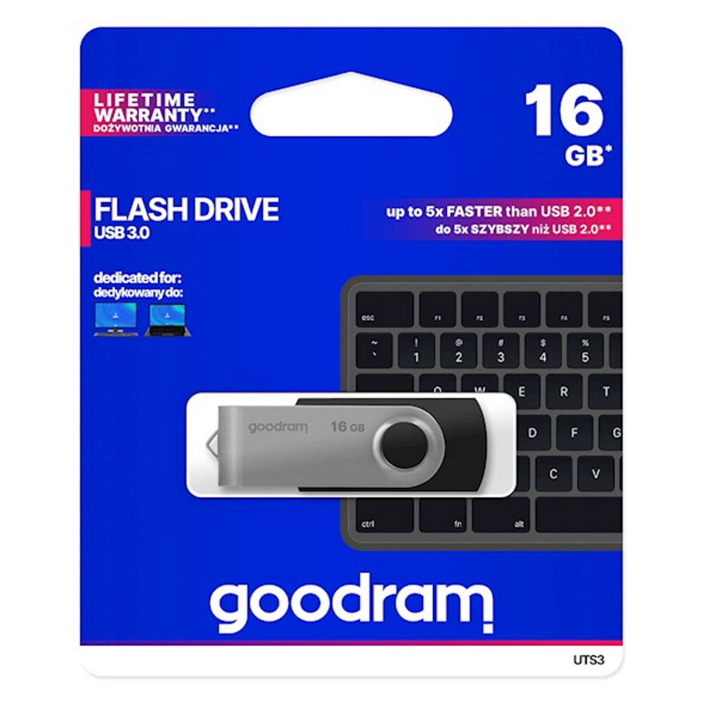 Pamäťový kľúč Goodram 16GB USB 3.0 Twister čierny