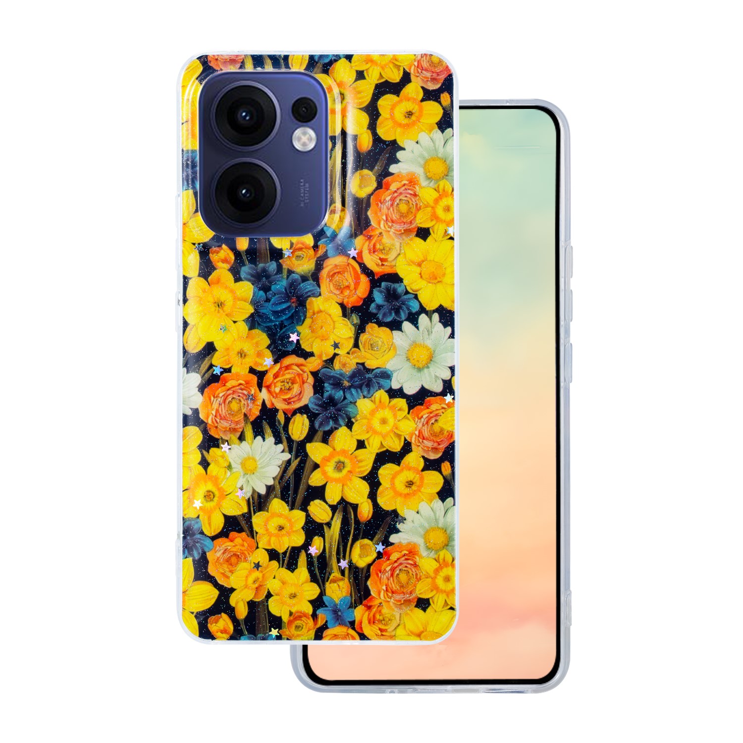 TFO Obal Glow Glam pre Oppo Reno 13F 5G (Global) / 13FS 5G oranžový