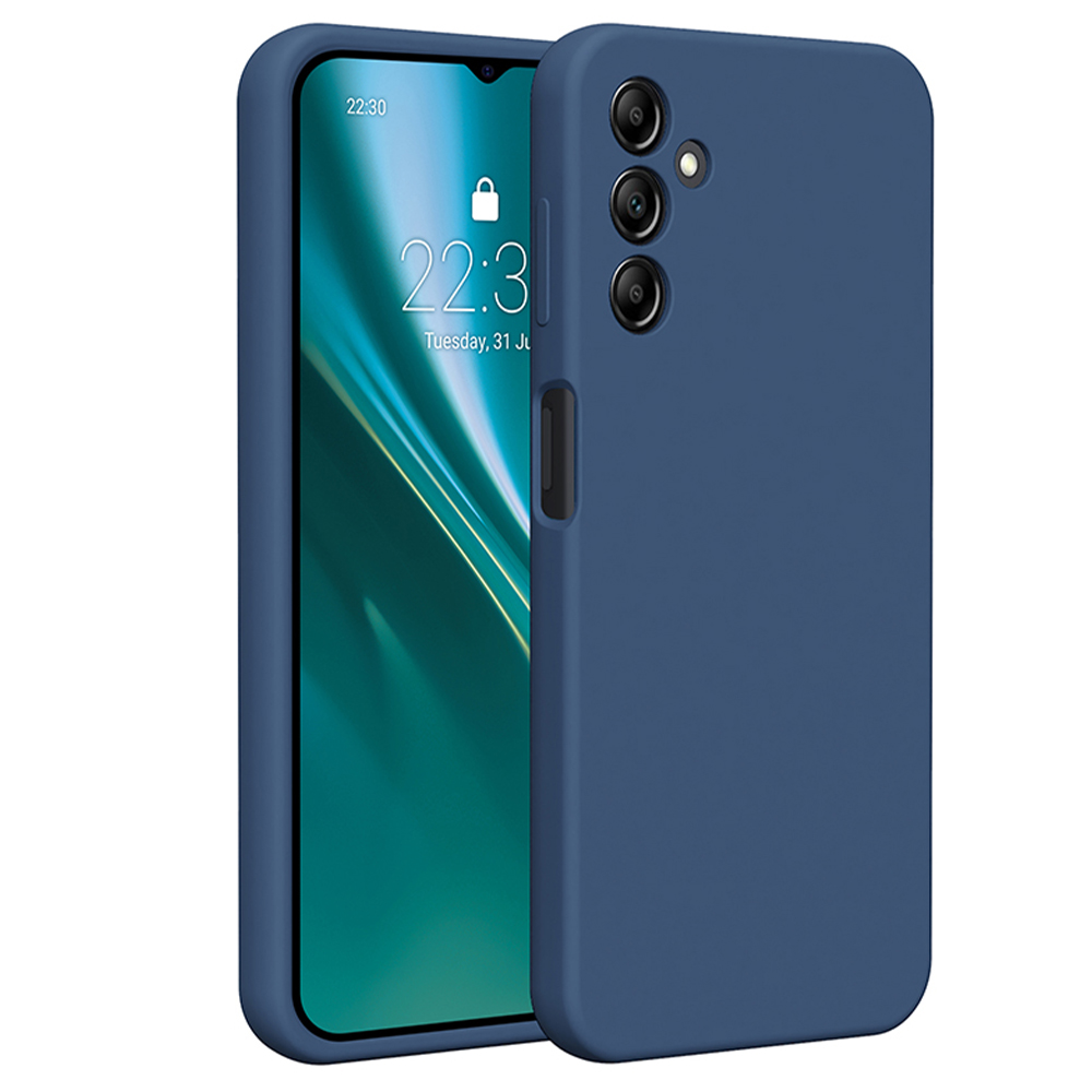 Puzdro Etteri Silikónové pre Samsung Galaxy A14 tmavomodré
