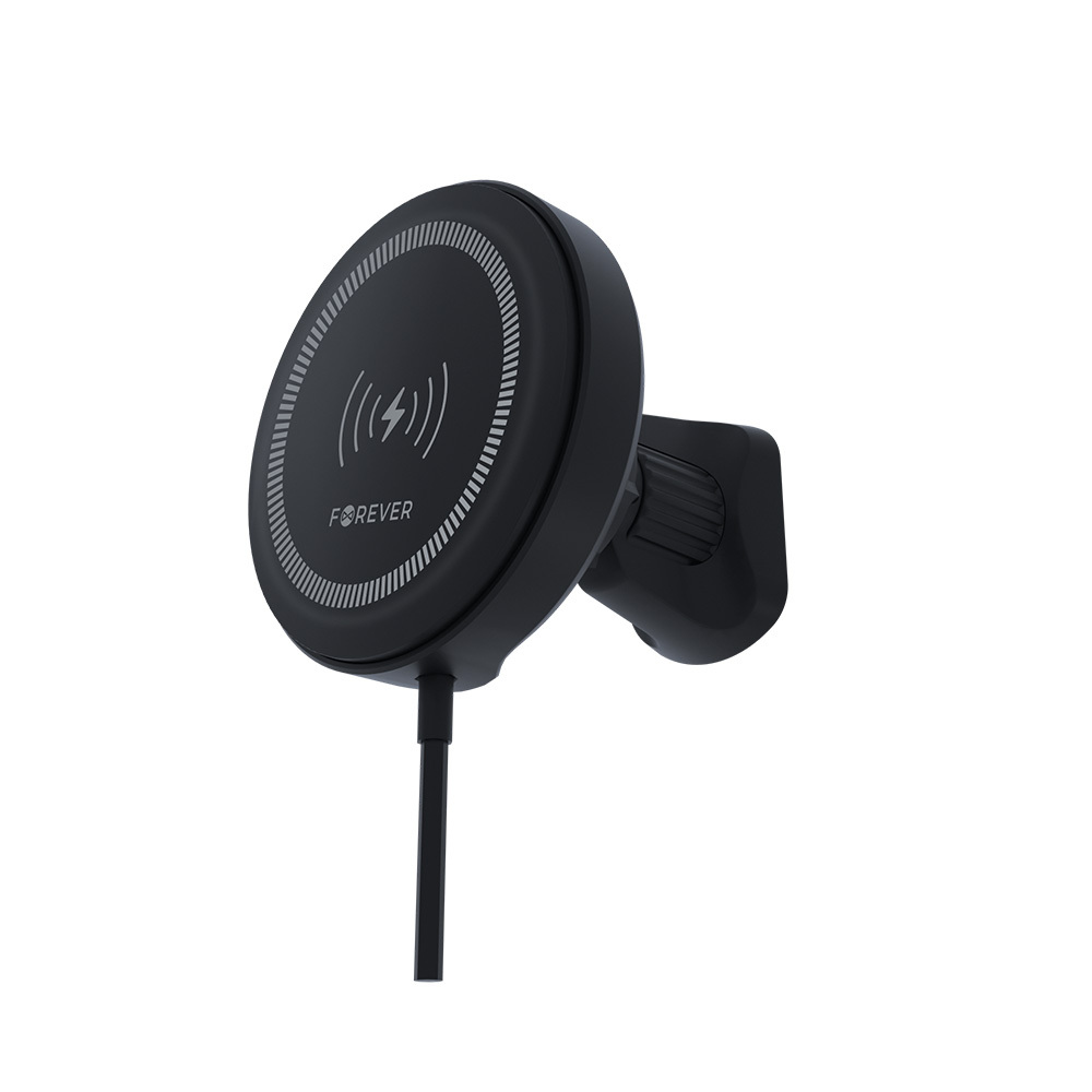 Držiak do auta na vzduchovú ventiláciu Forever MACH-300 magnetický s bezdrôtovým nabíjaním čierny Qi2 15W