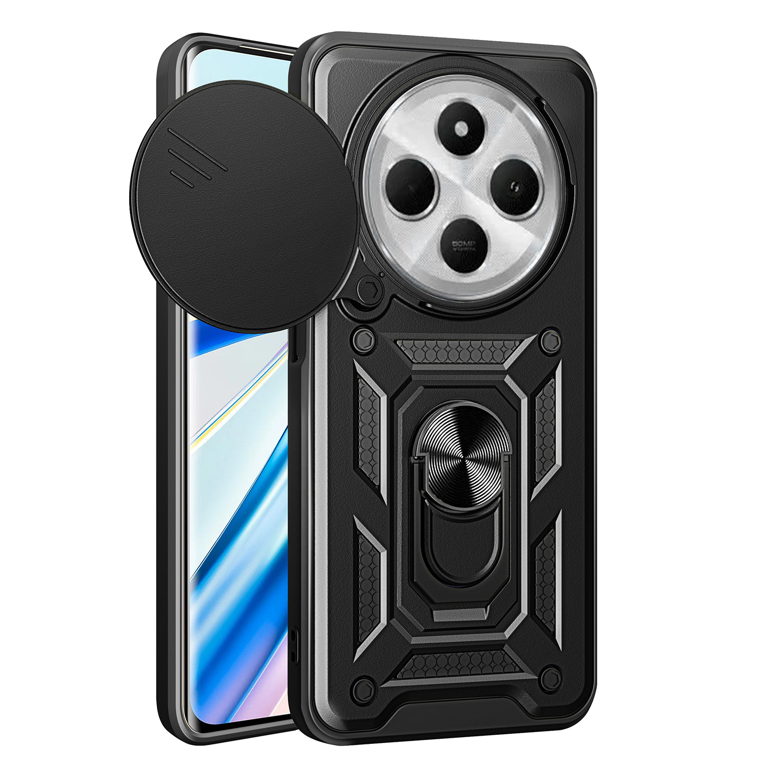 TFO Puzdro Defender Slide pre Xiaomi Redmi 14C 4G/ 14C 5G / POCO C75 / Redmi 17C 4G čierne