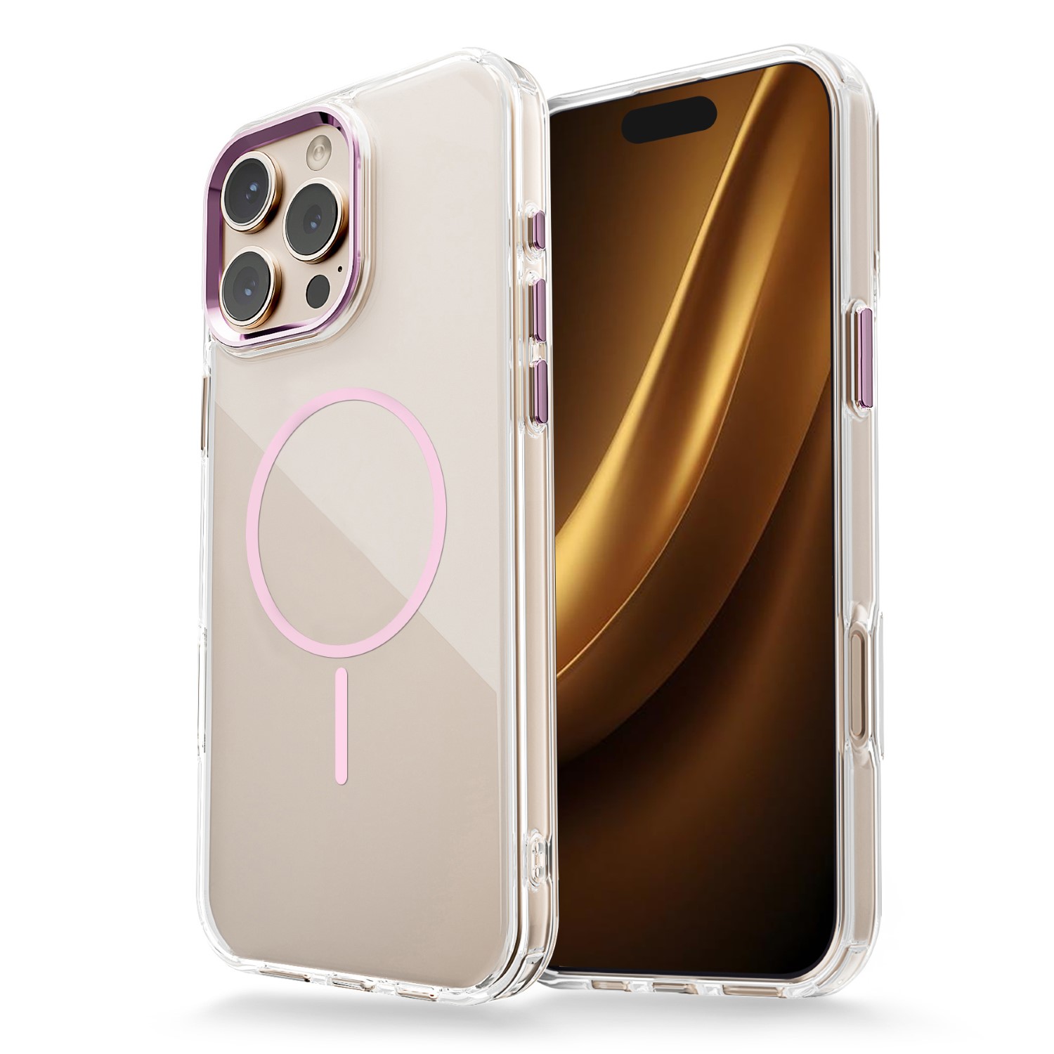 TFO Priehľadné tenké Mag puzdro pre iPhone 17 Air 6,6" ružové