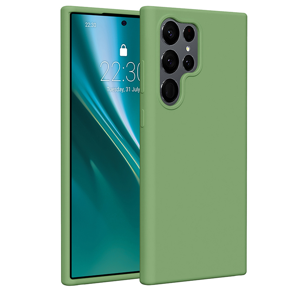 Puzdro Etteri Silicone pre Samsung Galaxy S23 Ultra svetlozelené