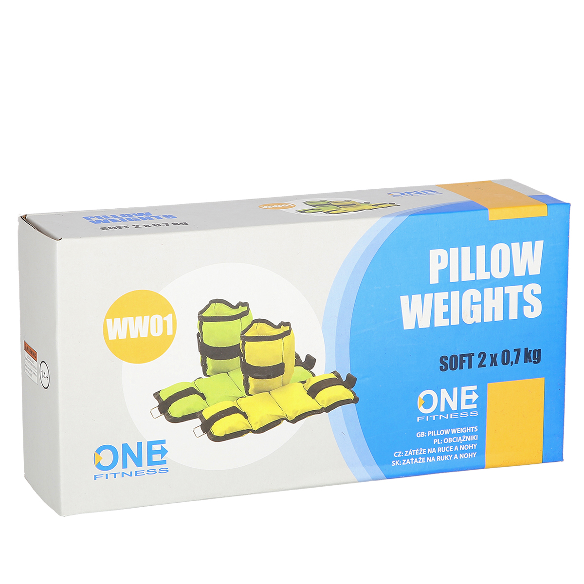 Závažia na zápästie a členky ONE FITNESS WW01 2 x 0,7 kg žlté