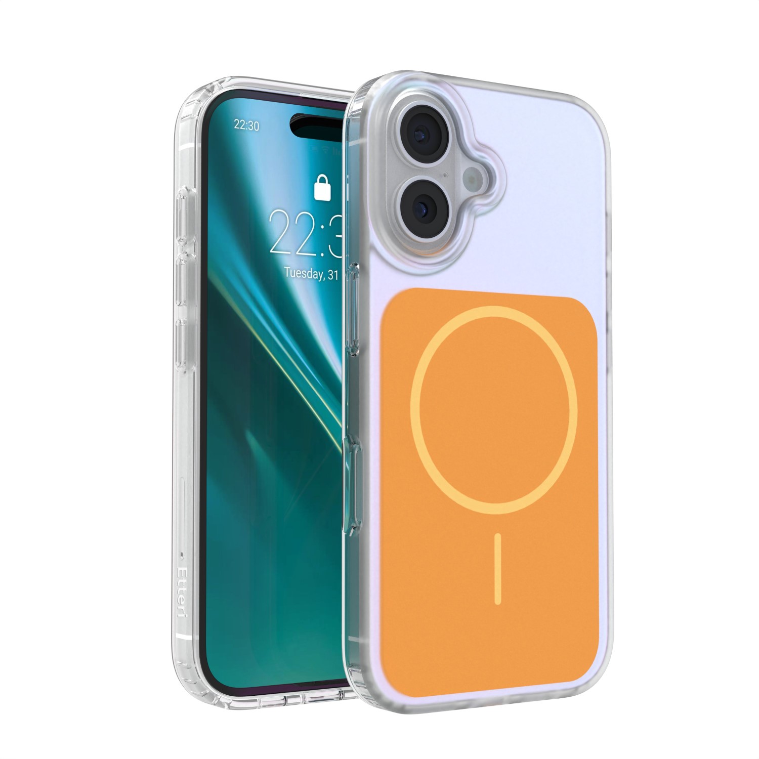 Puzdro Etteri Hidden Pearl pre iPhone 16 6,1" oranžová