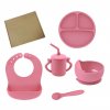 Max&Teo silikonový jídelní set růžový 5ks