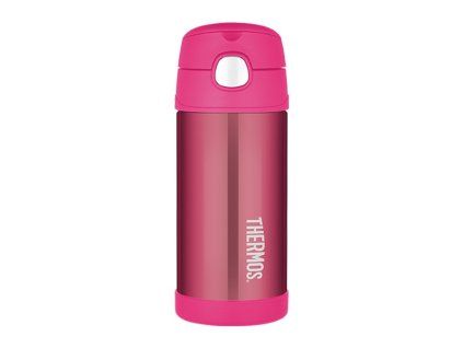 Thermos Detská termoska so slamkou - Ružová - 355ml