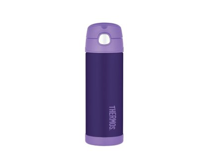 Thermos Detská termoska so slamkou - Fialová - 470ml