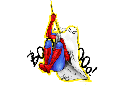 Spidey - Ghost matte sticker