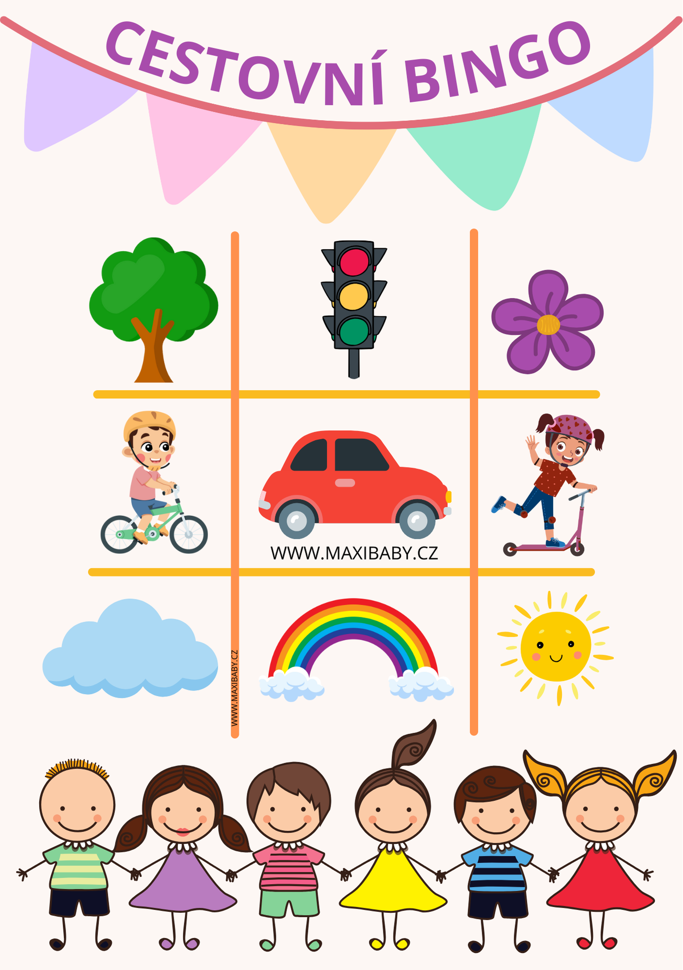 Bingo do auta pro dětičky.