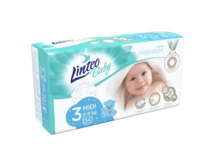 Dětské plenky LINTEO BABY PREMIUM MIDI 5-9kg 54ks