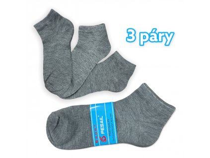 Ponožky kotníkové šedé (3 páry)