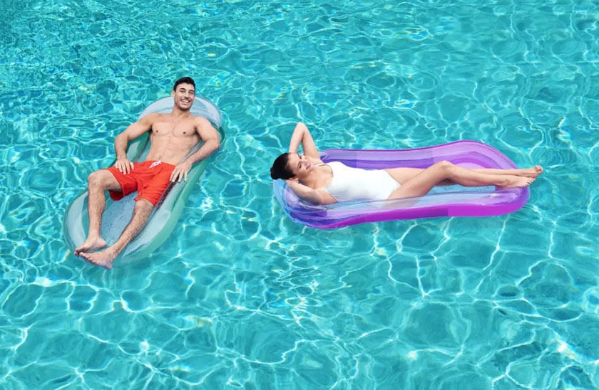 Nafukovací matrace se sítí a opěrkou hlavy - lehátko FLOATY v gradientních barvách