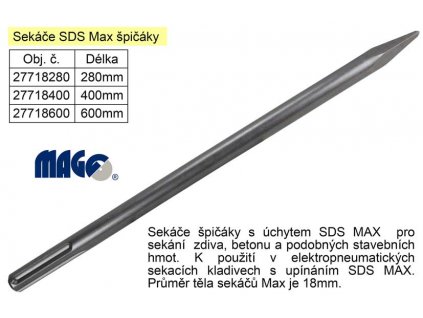 Sekáč SDS MAX špičák délka 400mm (233426)