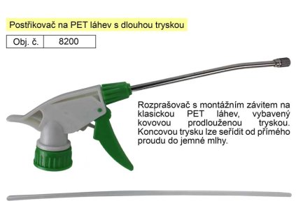 Postřikovač na PET lahev s dlouhou tryskou