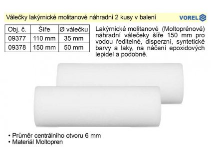 Válečky lakýrnické molitanové šíře 150mm, balení 2 kusy