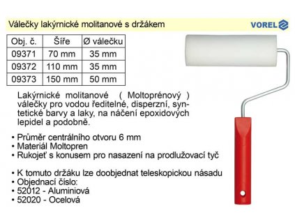 Váleček lakýrnický molitanový s držákem šíře 110mm