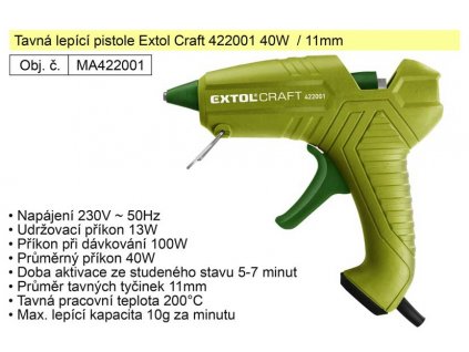 Tavná lepící pistole Extol Craft 422001 40W / 11mm