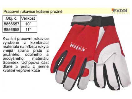 Pracovní rukavice kožené pružné velikost 8"