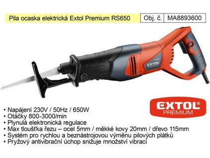 Mečová pila ocaska elektrická Extol Premium RS650, 650W