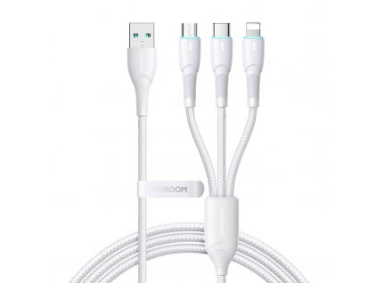 3in1 USB Cable Joyroom Starry Series USB-A to + Lightning + Type-C + Micro, 1.2m (white)